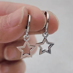 Brincos Requintados Com Pingente De Estrela – Material De Liga , Estilo Y2K , Perfeitos Para Presentes Femininos E Casai