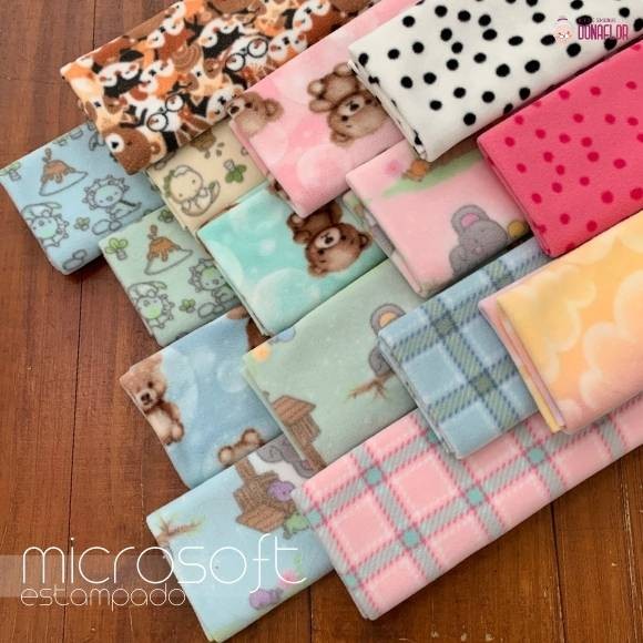 Recorte 40x80cm Microsoft Estampado Antipilling e Hipoalérgico em Oferta na Shopee