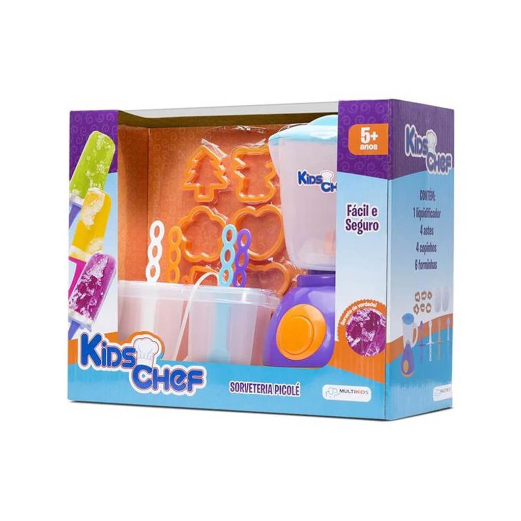 Brinquedo Infantil Criança Kids Chef Sorveteria para Fazer Picolé com Acessórios Multikids - BR110