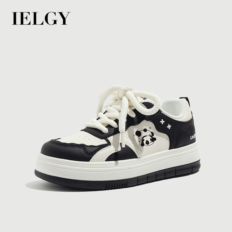 IELGY Panda Preto E Branco Plataforma Feminina Branca Fofa Tênis casual Para Estudantes em Oferta na Shopee