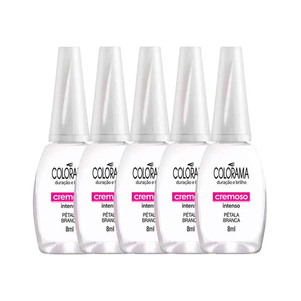 Kit 5X  8ml Esmalte Colorama Cor Pétala Branca em Oferta na Shopee