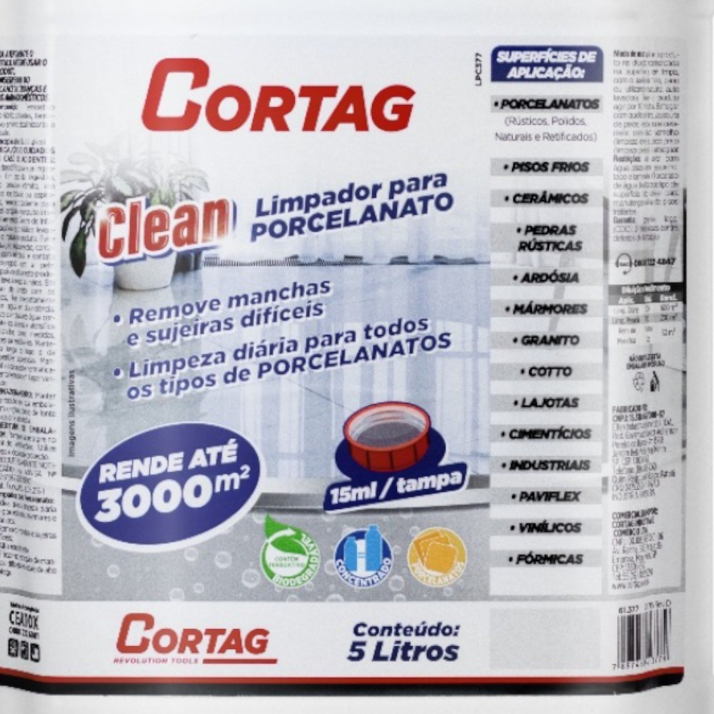 Detalhes do Limpa porcelanato 5 litros - 61377 Cortag