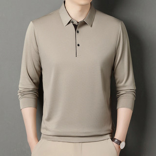 Novo estilo lapela camisa POLO masculina de manga comprida confortável moda respirável Casual camisa de fundo