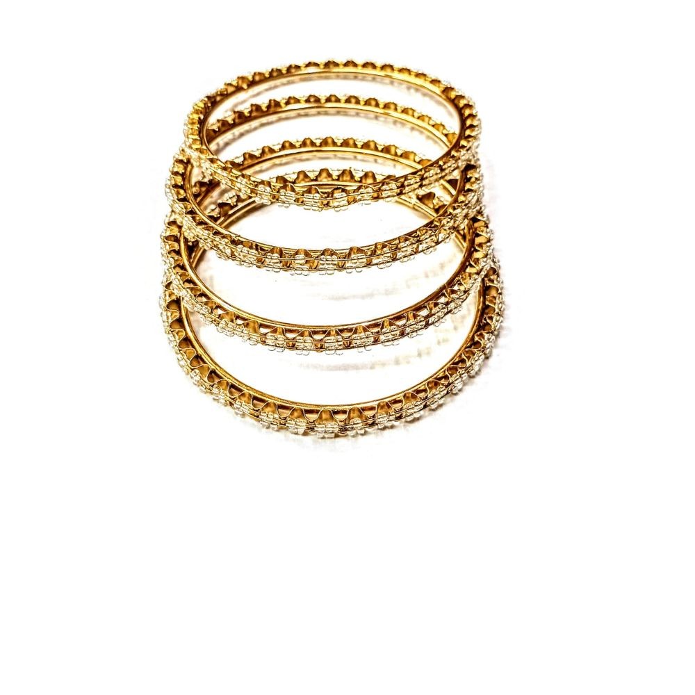 Conjunto de Pulseiras Indiana Dourada 4 Argolas