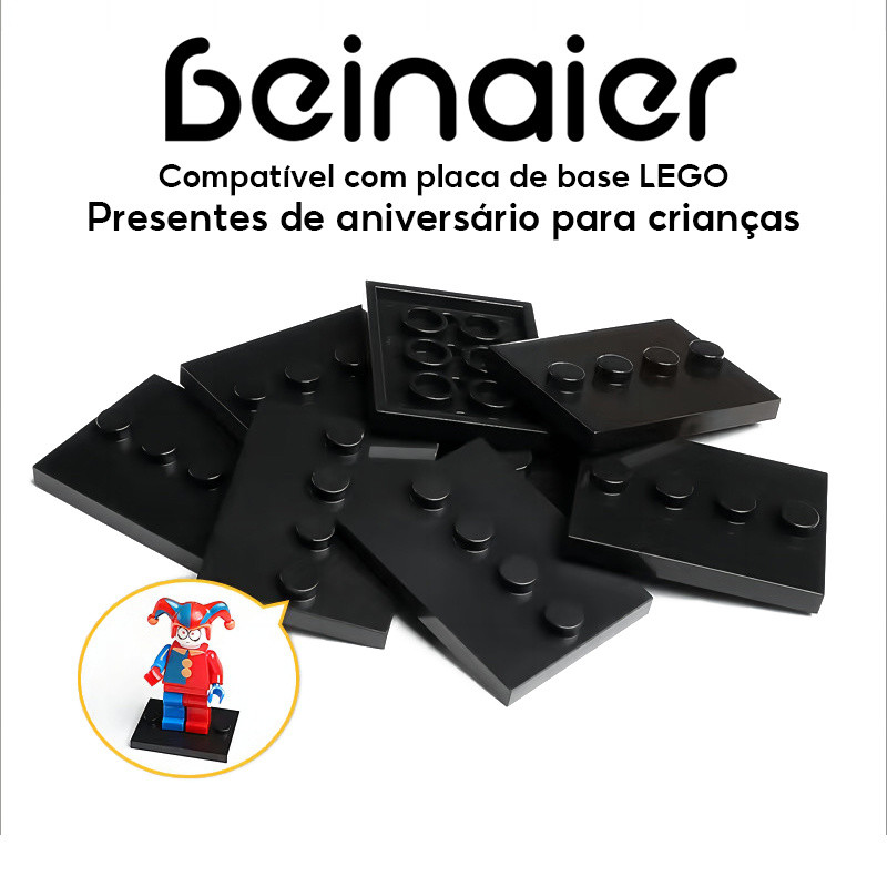 Kit 10 Base de bloco de construção Lego compatível adequada para placa Base de boneca minifiguras