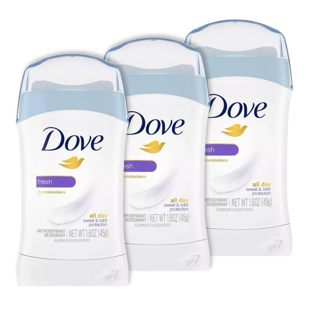 3 Uni Desodorante Dove Antitranspirante Stick Fresh 45g