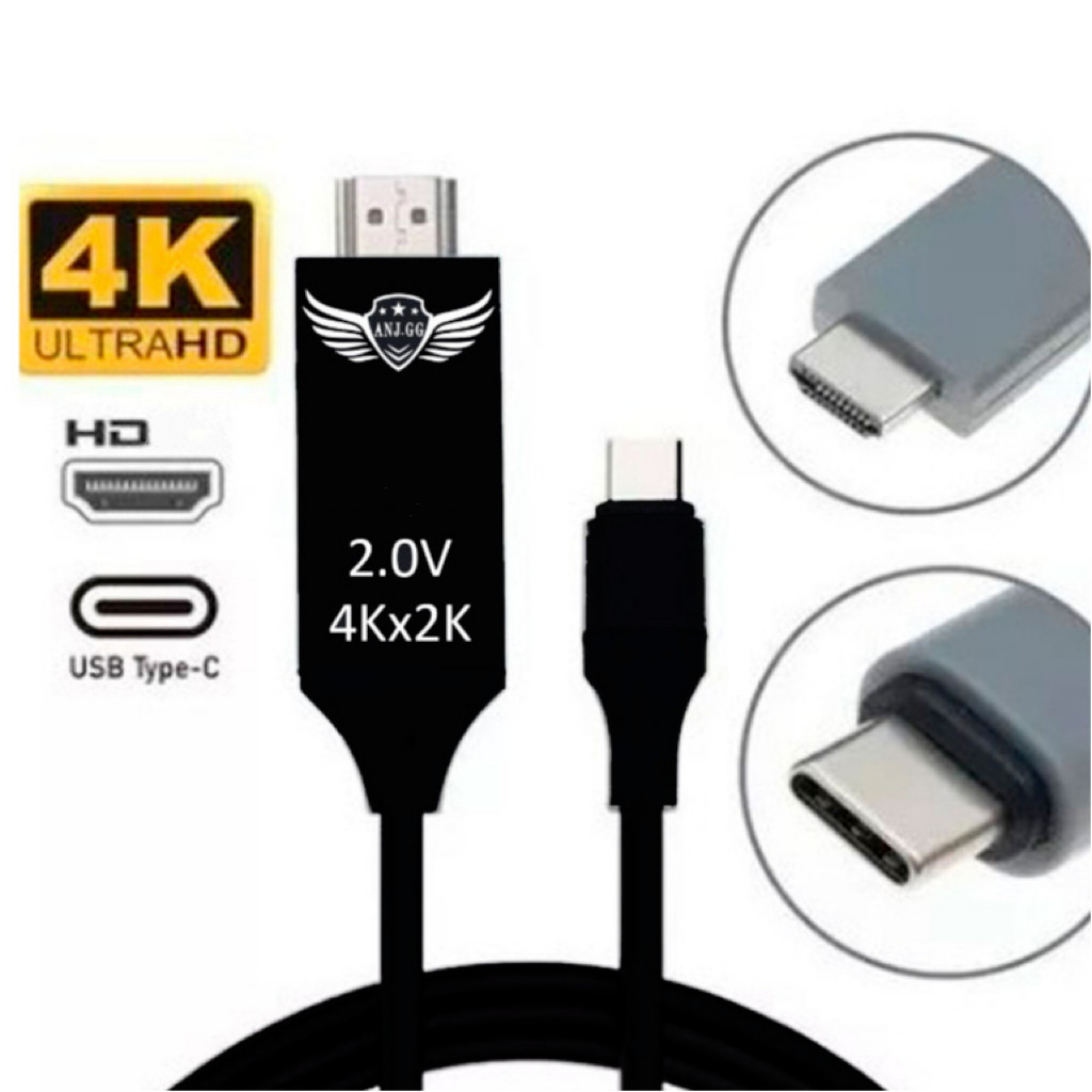 Cabo macho de interface multimídia USB-C macho 3.1 para HD em Oferta na Shopee