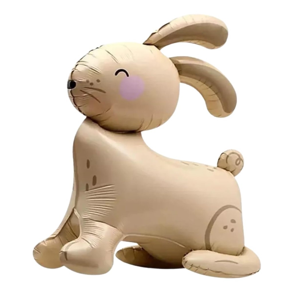 Kit com 2 Balões Coelho Bege 3D Metalizado 60cm Decoração de Páscoa Festas Balão de Festa de Páscoa