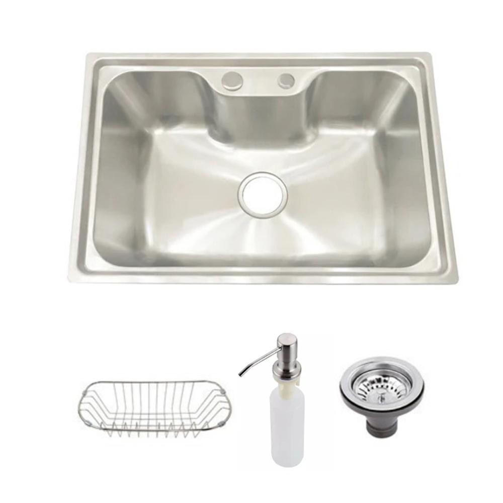 Cuba Pia Gourmet Aço Inox 201 Para Cozinha Belcca 70x45cm Kit Completo CG201-C01
 em Oferta na Shopee