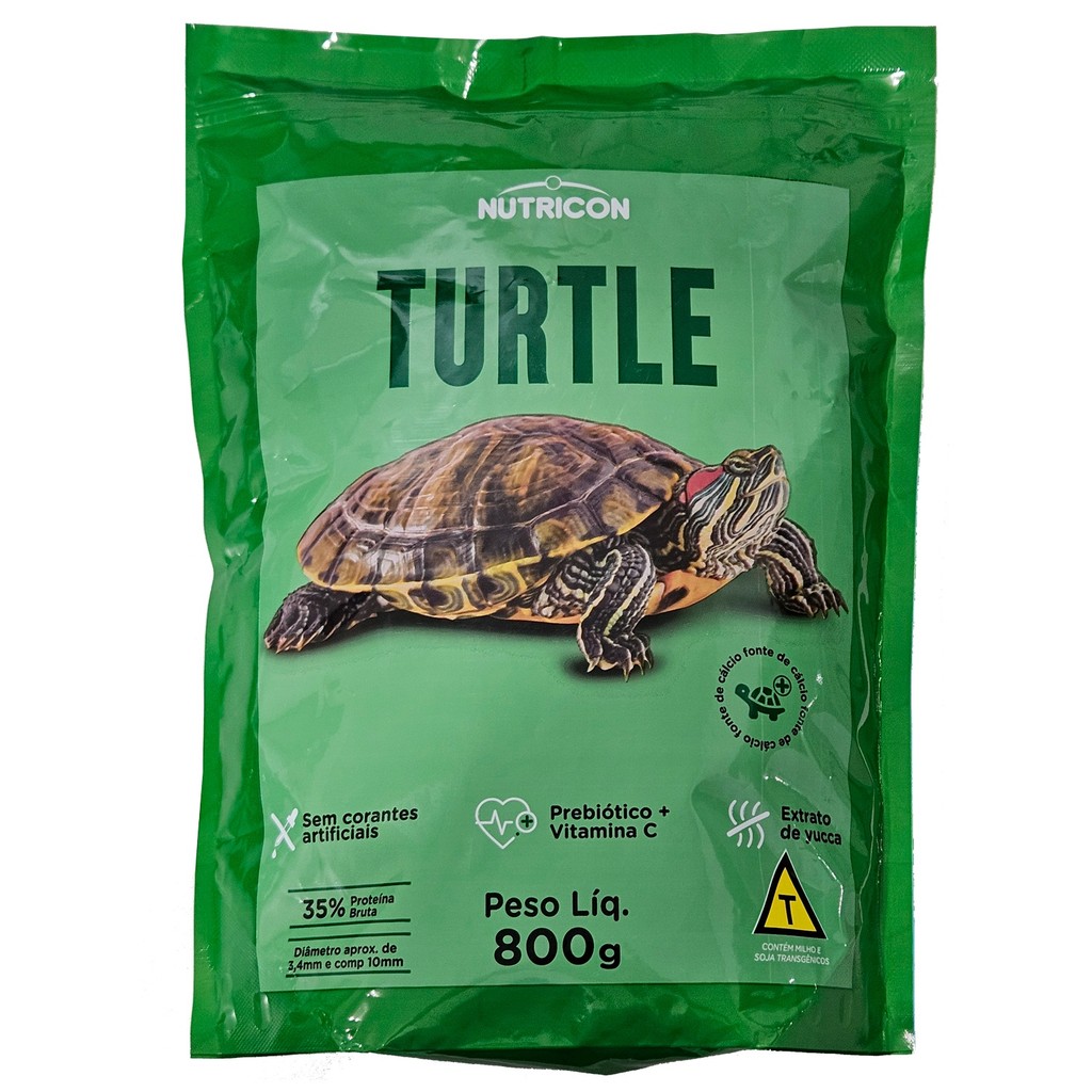 Alimento para Tartarugas Répteis Ração Turtle 800Gr Bag
