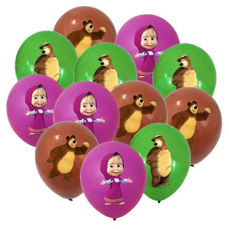 12pçs Balão De Látex The Masha E O Urso De 12 Polegadas , Decoração De Festa De Aniversário Infantil , Presente Para Cri em Oferta na Shopee