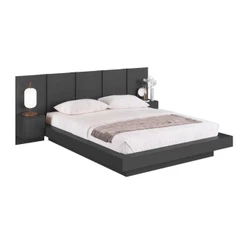 Cama Suspensa Casal Queen com Cabeceira e 2 Mesas de Cabeceira CJ075 200cm Grafite - Art In Móveis