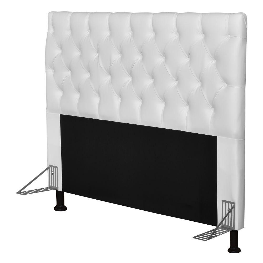 Cabeceira Cama Box Casal Queen 160cm Cristal Sintético Branco - JS Móveis