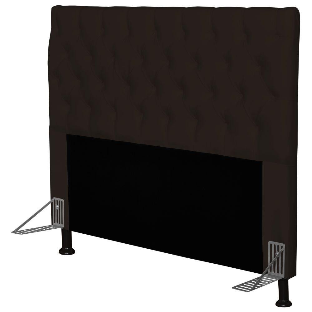 Cabeceira Cama Box Casal Queen 160cm Cristal Sintético Marrom - JS Móveis