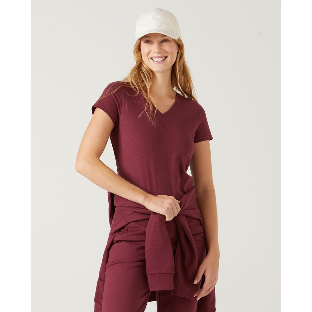 Blusa Básica Feminina Decote V Em Meia Malha em Oferta na Shopee