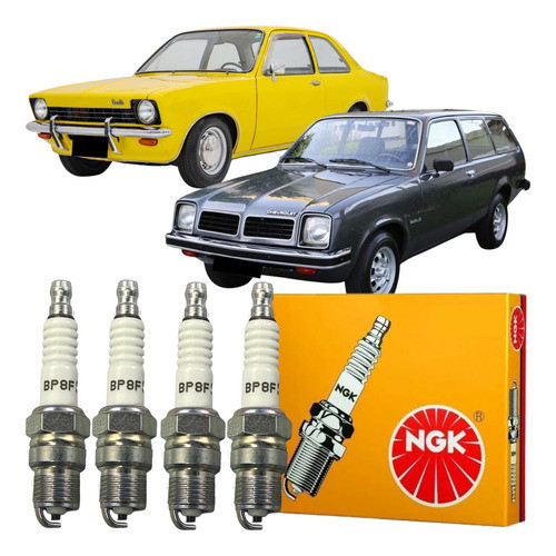 Jogo Kit 04 Velas De Ignição Ngk Gm Chevette Marajo 1.0 8v 1.4 8v 1.6 8v