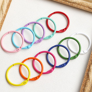 50/20/10 PCS Acessórios De Fecho De Ferro Colorido , Anel De Ligação De Livro De Folhas Soltas De 30 Mm , Chaveir
