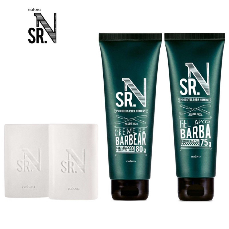 Linha Sr. N Natura: Creme de Barbear, Gel Pós-Barba ou Sabonete em Barra, Sabonete para Barbear