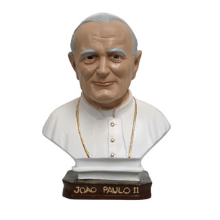 Imagem Papa João Paulo II Busto 20cm Gesso Escultura em Oferta na Shopee