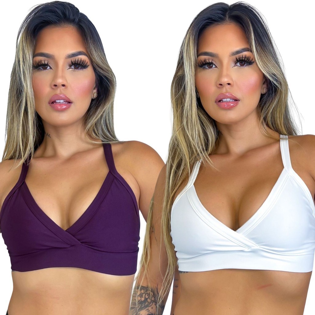 Top Com Forro Reforçado Treino Academia dia a dia Cores em Oferta na Shopee