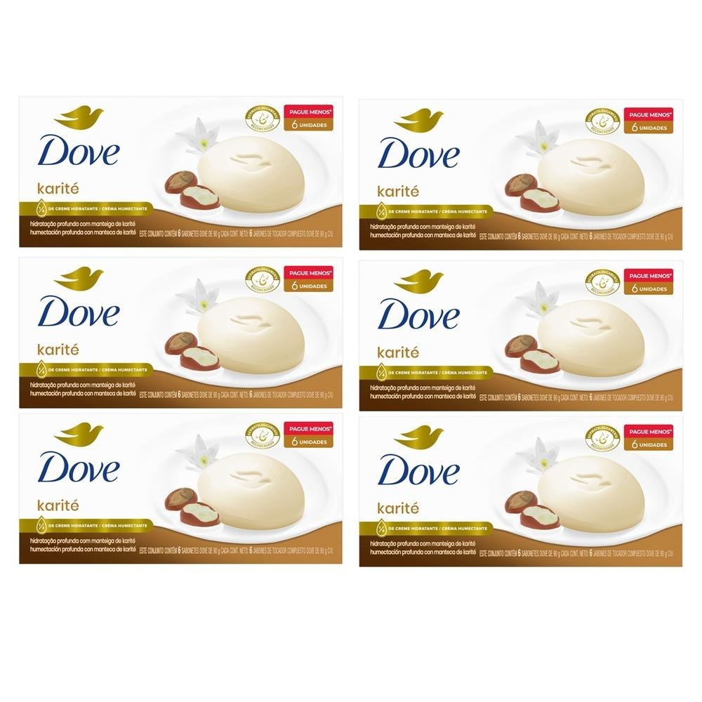 Kit 6 Packs Sabonete Dove Karité E Baunilha 6 unidades em Oferta na Shopee