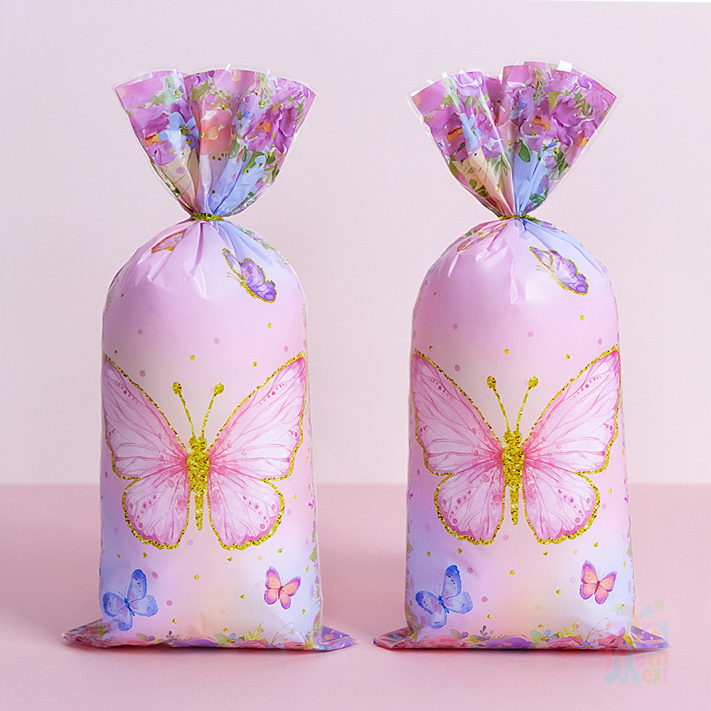 20pçs Novo Saco de Doces Borboleta Rosa Lootbags para Criança Tema Borboleta Festa de Aniversário Decoração Saco de Presente em Oferta na Shopee