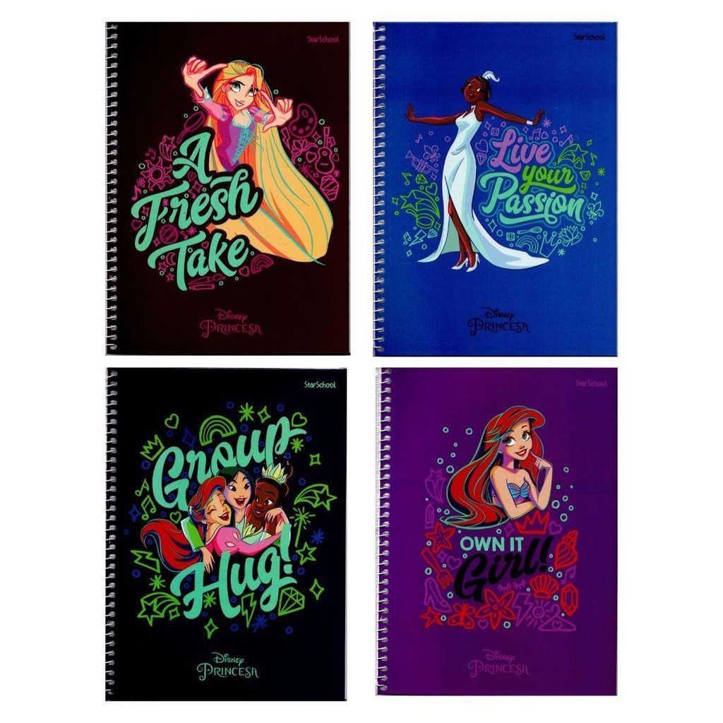 CADERNO 1 MATERIA COM ARAME PRINCESAS 80FLS - JANDAIA em Oferta na Shopee