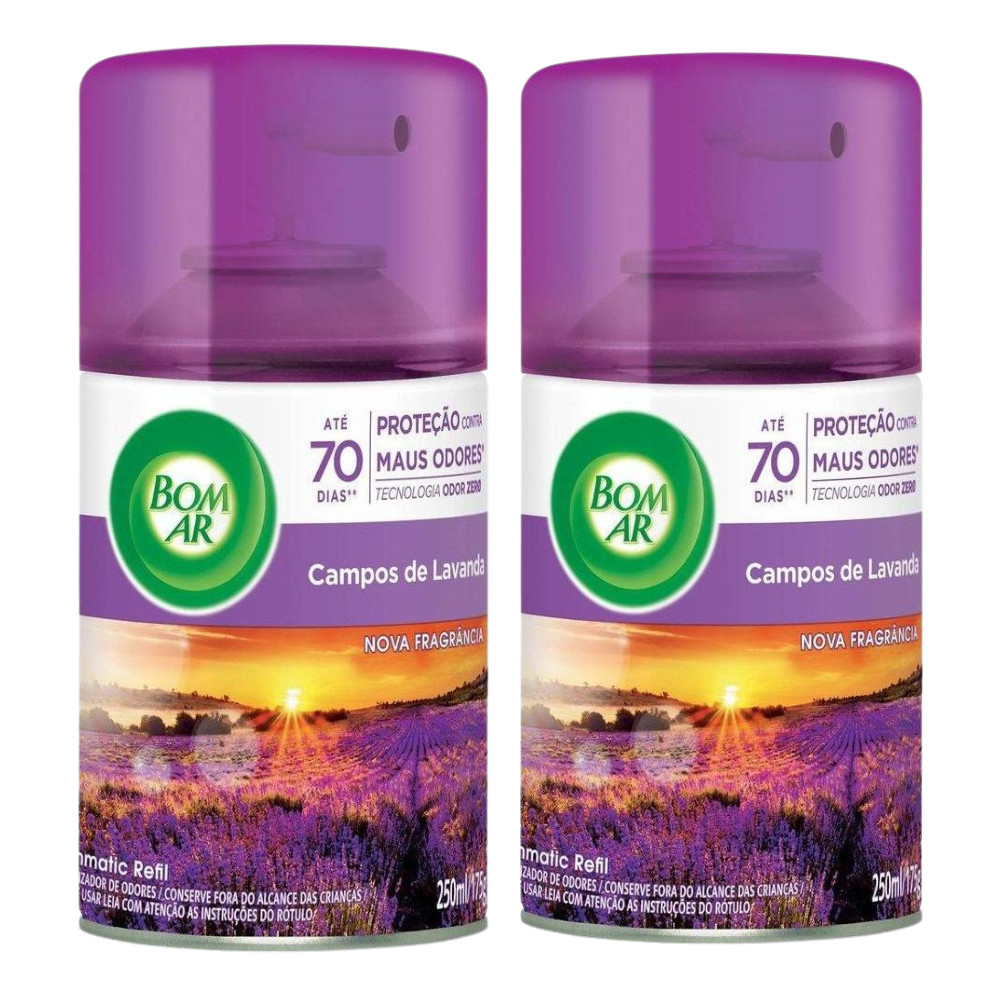 Kit 2un Refil Bom Ar Freshmatic Lavanda 250ml Cada - Home & Living