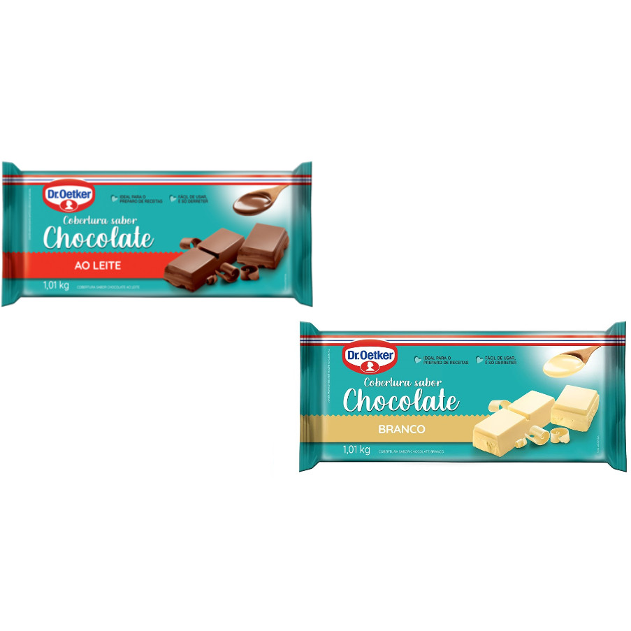 kit c/ 2un Cobertura Barra Chocolate 1,01kg - Dr. Oetker