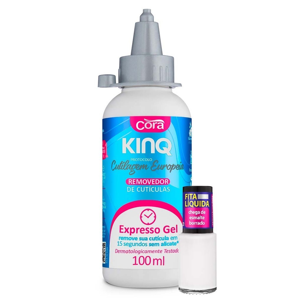 Kinq Gel Remove Cutículas 100ml + Fita Líquida 10ml - Cora em Oferta na Shopee
