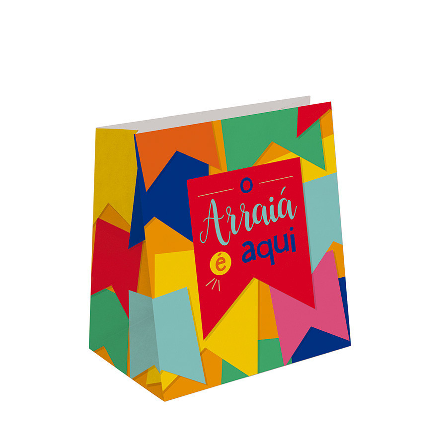 Saco de Papel Delivery - Festa Junina Arraiá M - 1 unidade - Cromus - Rizzo - Stationery