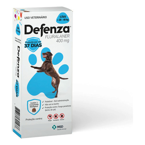 Antipulgas E Carrapatos Defenza Para Cães 20-40kg 400mg