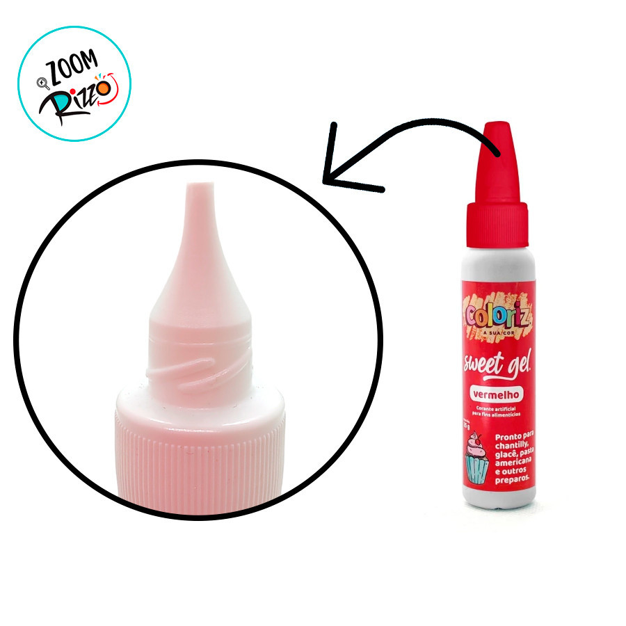 Detalhes do Corante Sweet Gel Vermelho- 25g - 1 unidade - Coloriz - Rizzo