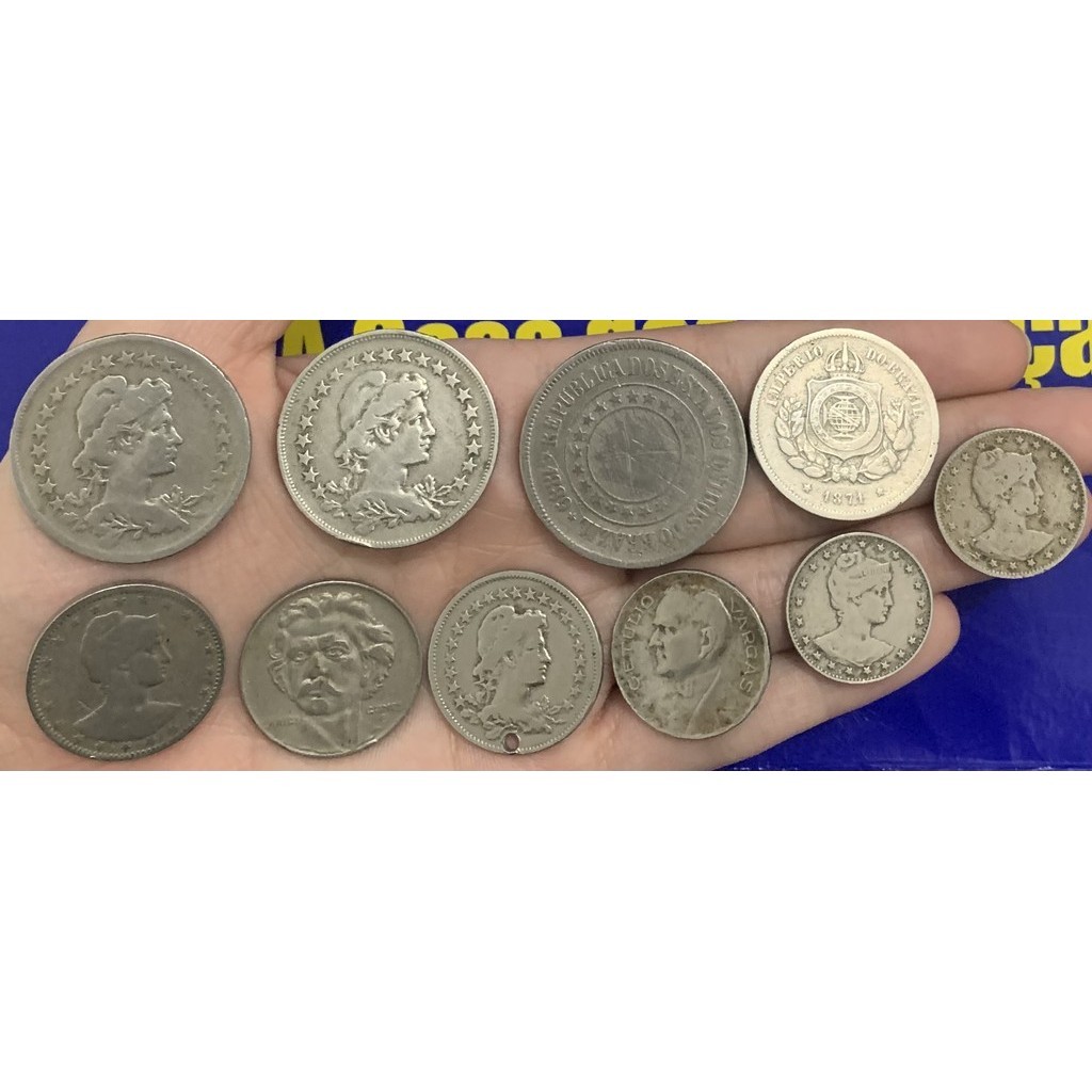 10 Moedas 100 Réis, 200 Réis, 300 Réis e 400 Réis