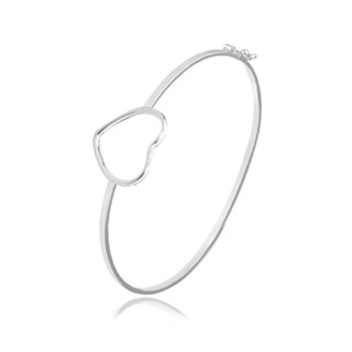 Bracelete prata 925 coração liso acessório
