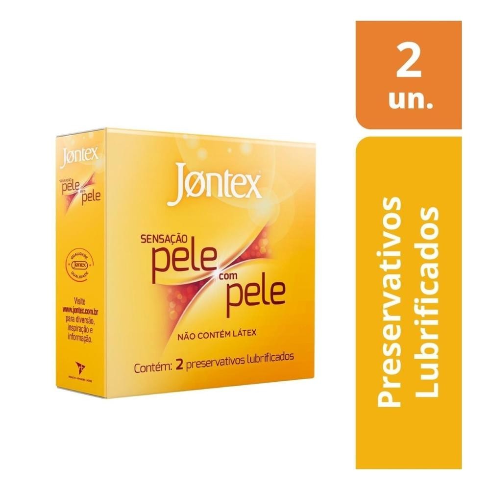 Preservativo Jontex Lubrificado Sensacao Pele com Pele 2 Unidades