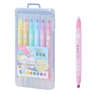 Kit De 6 Peças Marca Texto Apagável Com Multicores em Oferta na Shopee