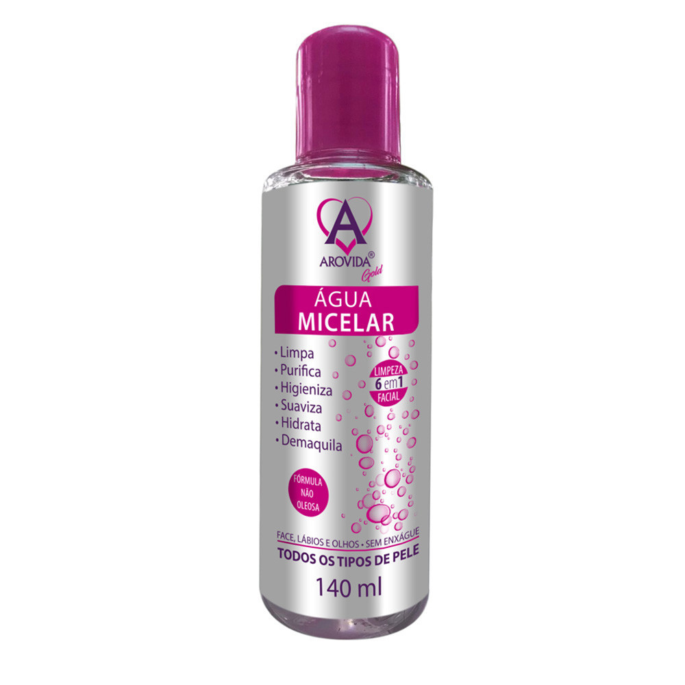 Água Micelar Demaquilante Refrescante Rosa Mosqueta Arovida 140ml