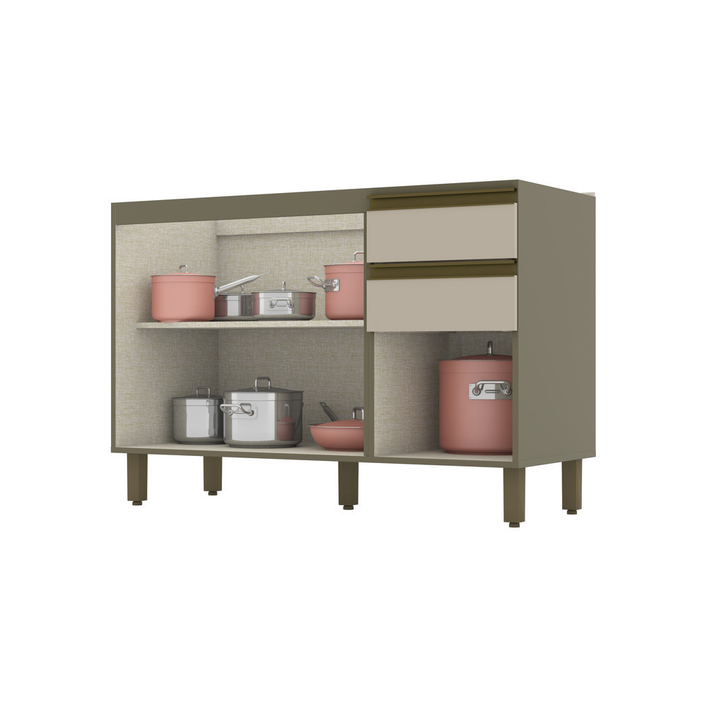 Balcão de Cozinha Pia 120 Cm 3 Portas 2 Gavetas Connect Henn · foto 2