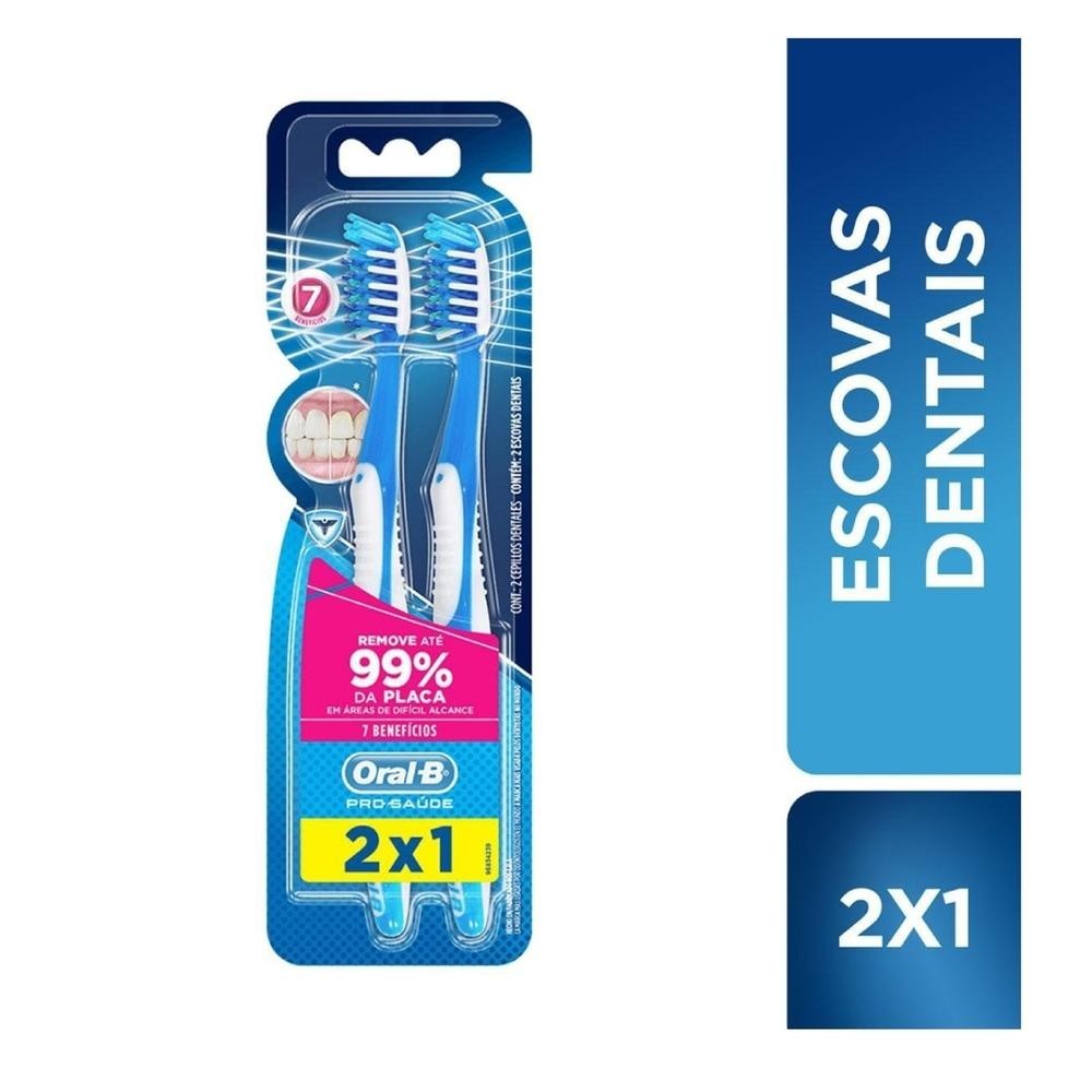 Escova Dental Oral-B Pro-Saude 7 Beneficios Macia 2 Unidades