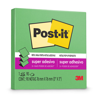 Bloco de notas super adesivas Post-it refil Verde Sorte 76x76mm 90 folhas 3M em Oferta na Shopee