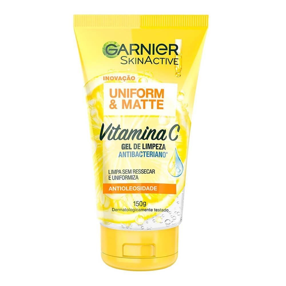 GARNIER GEL DE LIMPEZA UNIFORM & MATTE VITAMINA C ANTIBACTERIANO COM 150G em Oferta na Shopee