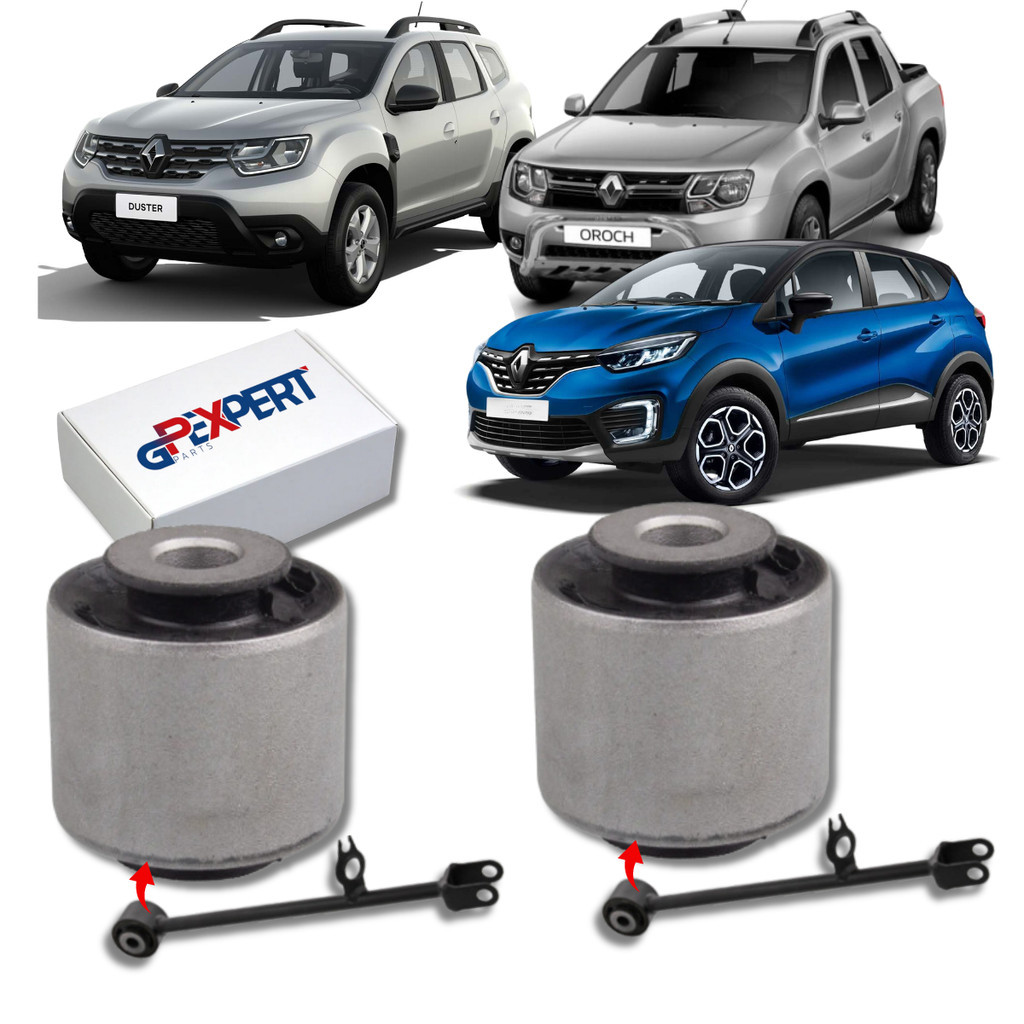 PAR DE BUCHAS DO BRAÇO RETO TIRANTE TRASEIRO DUSTER 4X4 OROCH CAPTUR 2015 2016 2017 2018 2019 2020 2021 2022 2023 2024