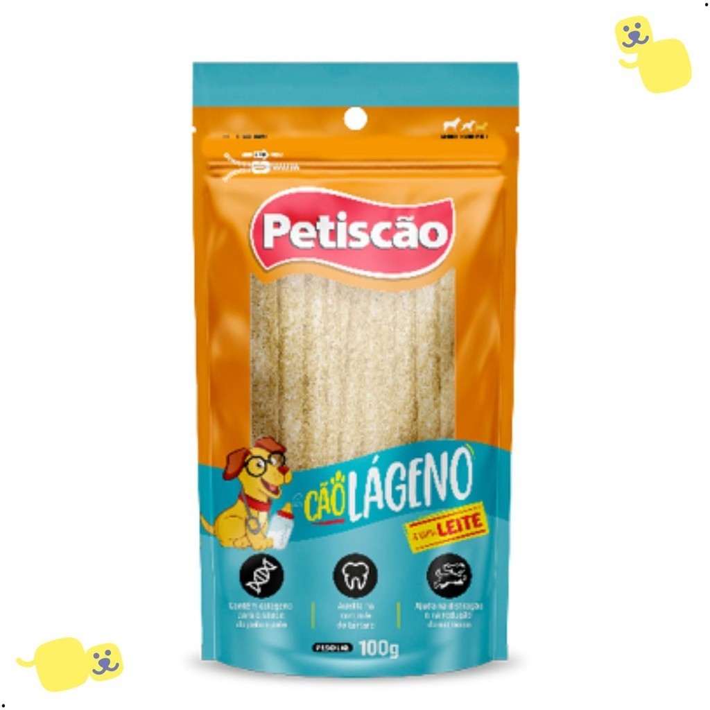 Cãolágeno Sabor Leite Petiscão Pacote 100g em Oferta na Shopee