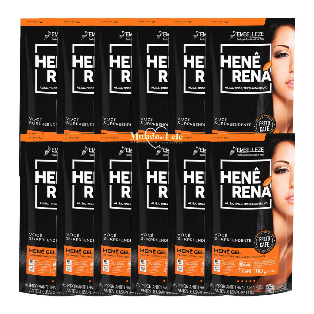 ALISANTE HENÊ RENÁ PRETO CAFÉ POUCH 180G EMBELLEZE - 12 UNIDADES - Beauty