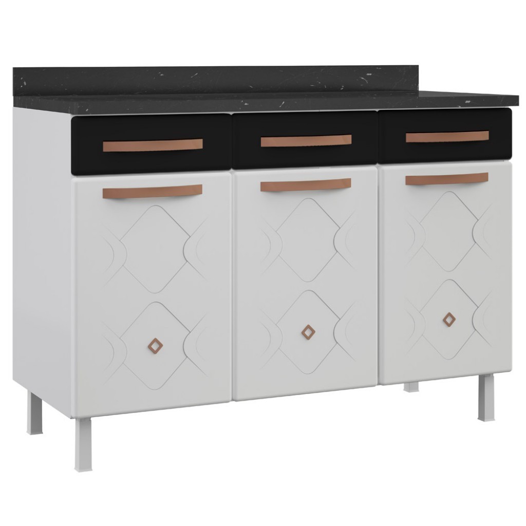 Balcão de Cozinha de Aço Triplo Telasul Mirage New C/ Tampo em Oferta na Shopee