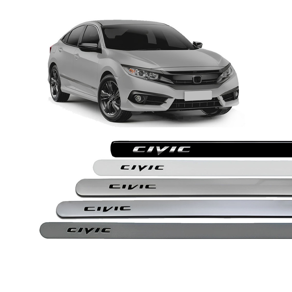 Jogo Friso Lateral Pintado New Civic 2012 2013 2014 2015 2016 2017 Modelo Redondo