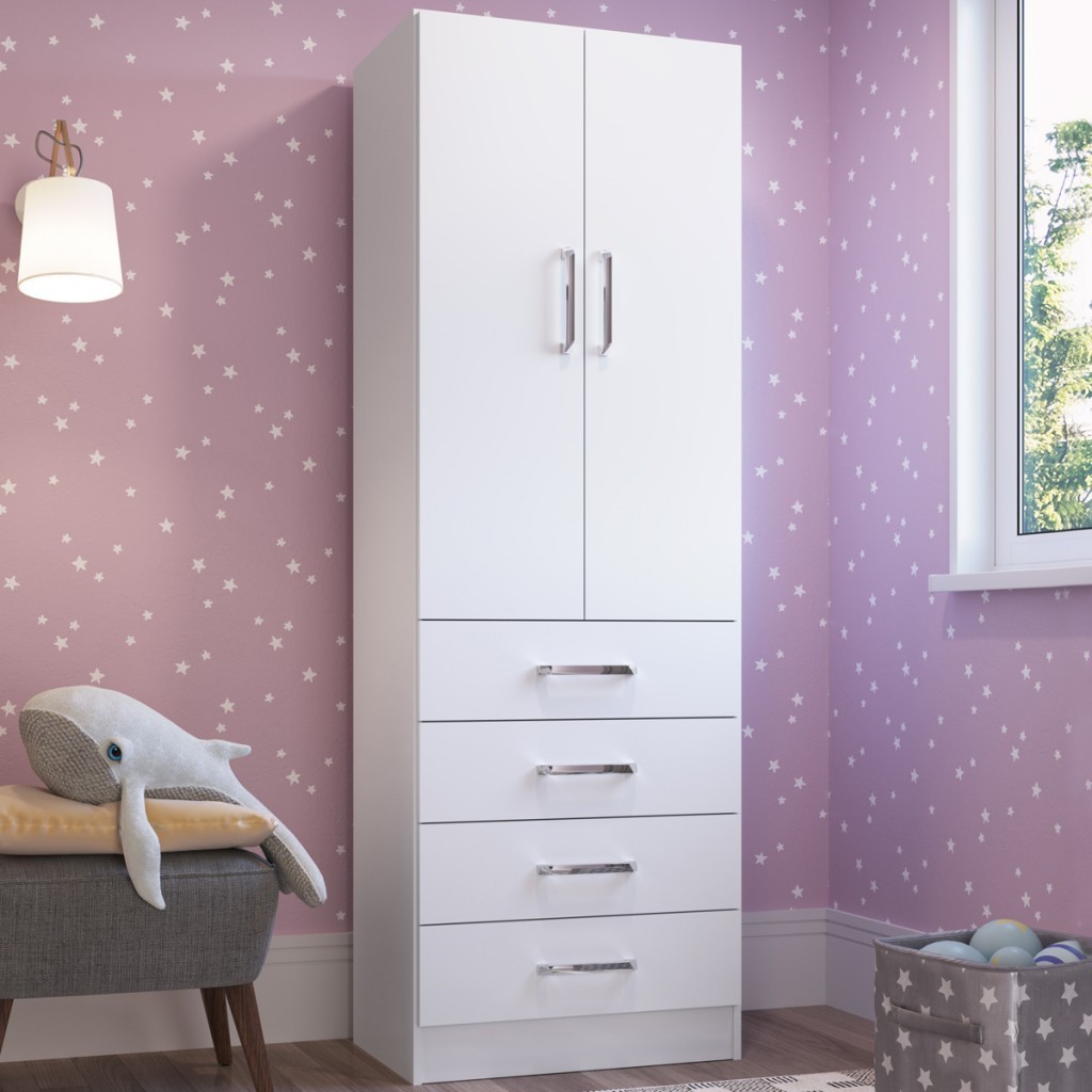 Guarda-Roupa Solteiro 2 Portas 4 Gavetas - Home & Living