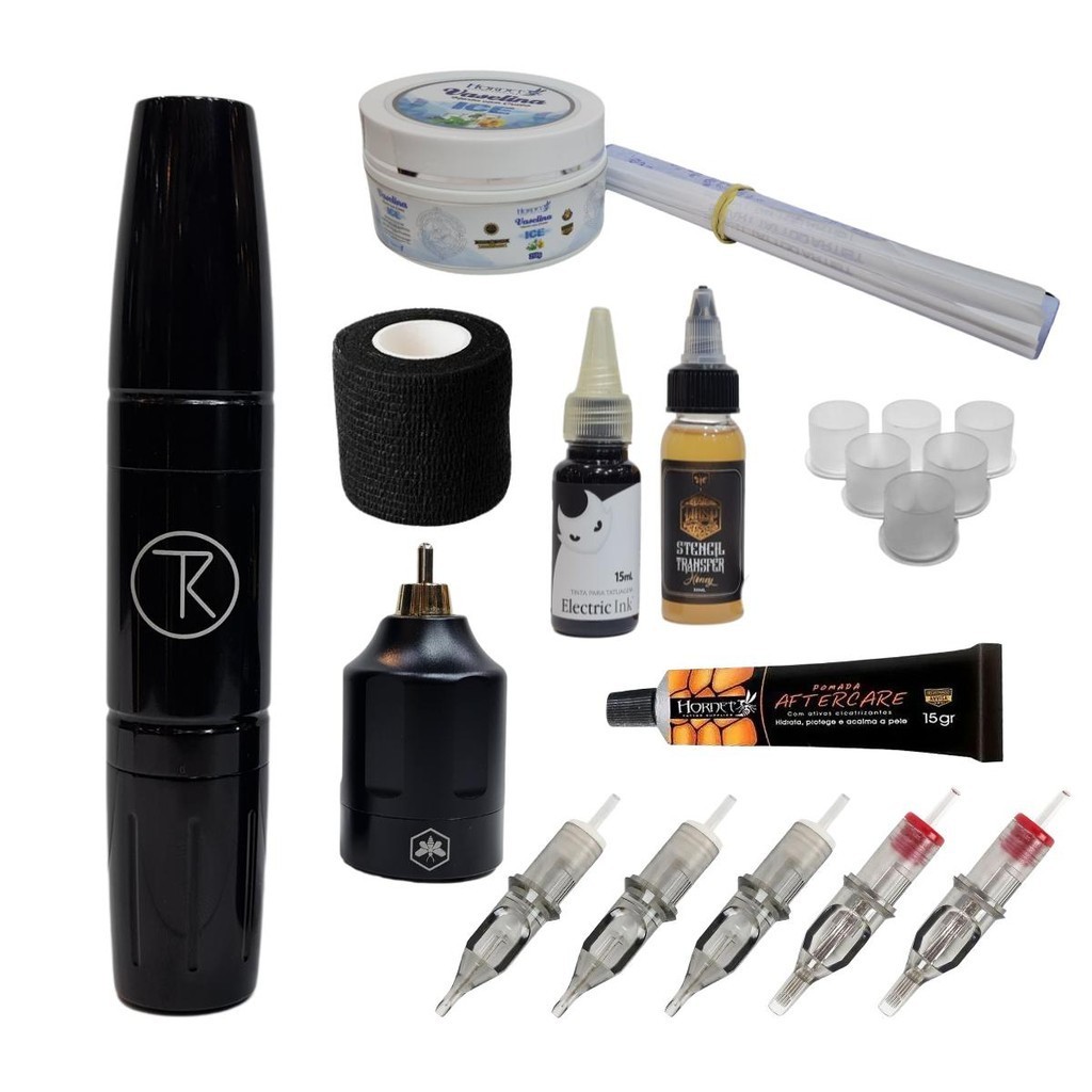 Kit Tatuagem Pen Completo Fonte Sem Fio
