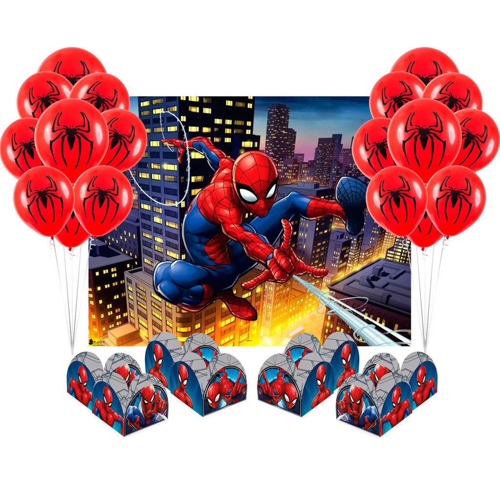 Kit Festa Homem aranha 76itns decoração aniversário completo em Oferta na Shopee